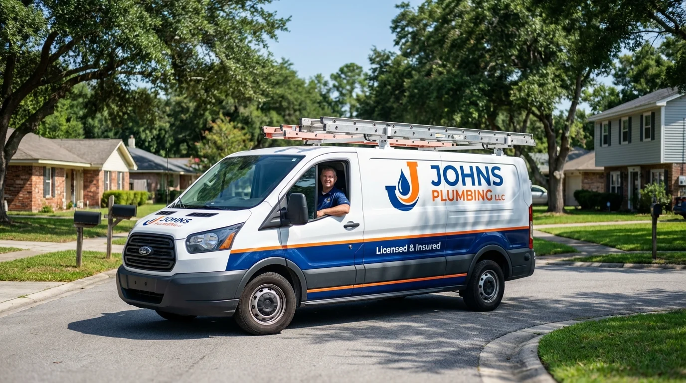 Johns Plumbing LLC service van in Cape Girardeau, MO