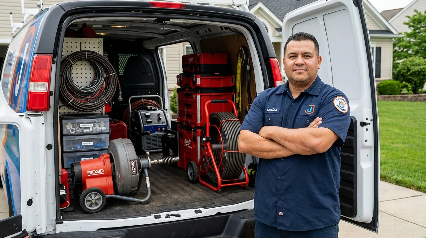 Professional drain cleaning equipment and Johns Plumbing LLC plumber in Cape Girardeau